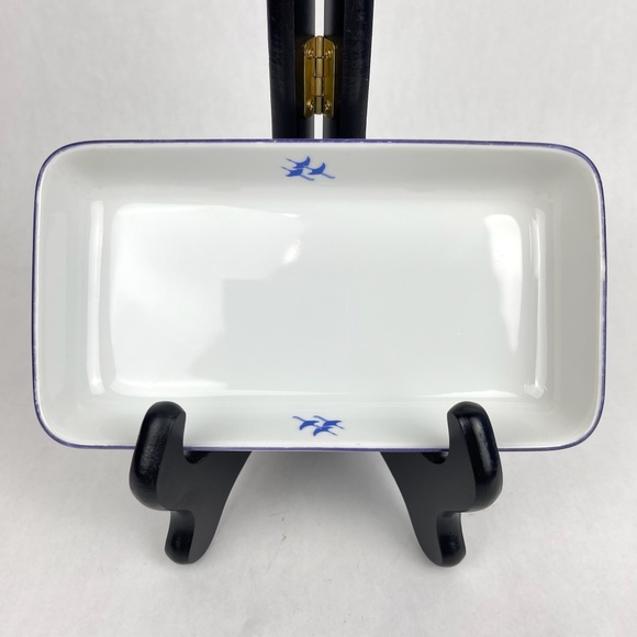 RARE Vintage JAL Japan Airlines Noritake Rectangular Snack Plates Cranes Set/4 - Picture 3 of 13